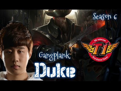 SKT T1 Duke GANGPLANK vs Zed Top - Patch 6.1 KR | League of Legends
