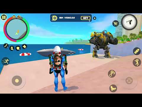 Rope Hero: Vice Town (BD -100 Ground Assault Machine Destroyer boat) Robots – Android Gameplay
