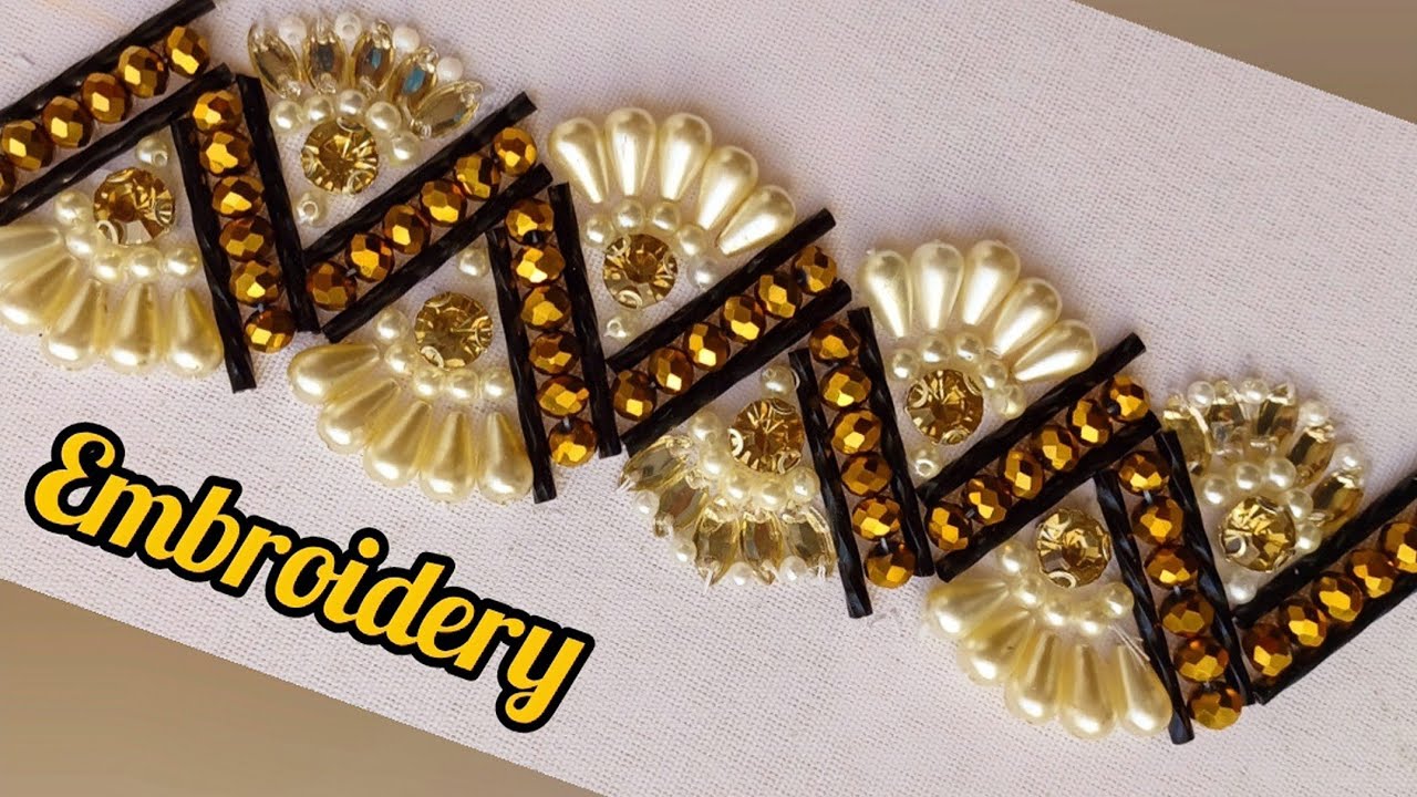 Fantastic embroidery border of clothes tutorial آموزش یک نمونه از حاشیه دوزی بسیار جذاب💥