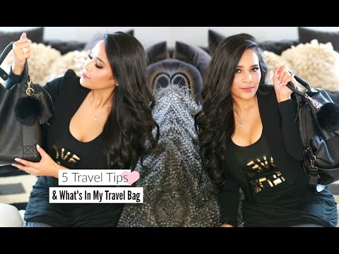 5 Travel Tips For International Flights & What's In My Travel Bag  -  Packing Tips -  MissLizHeart Video