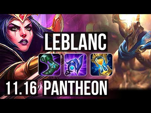 LEBLANC vs PANTHEON (MID) | 10/1/8, 68% winrate, Legendary | KR Diamond | v11.16