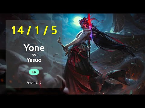 Yone Mid vs Yasuo - KR Challenger Patch 12.12