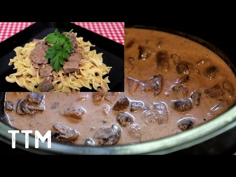 EASY Slow Cooker Beef Stroganoff Recipe