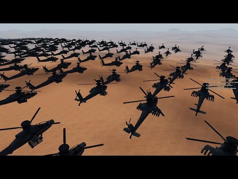 10000 Apache Helicopter vs 25 Phalanx l Ultimate Epic Battle Simulator 2 l UEBS 2