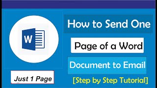 How to Send One Page of a Word Document to Email