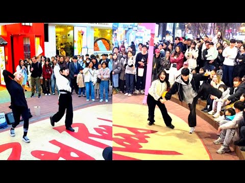 [STREET ARTIST] YU KAGAWA & SEOHEE. WITH YOUNGKWANG. INTERACTIVE HONGDAE SHOW BUSKING. 250315.