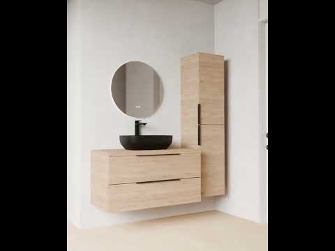 kielle Idolio - Dulap suspendat înalt 155x35x35 cm, caramel 50224011