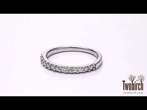 0.24 Carat Twelve Stone Round Pave Set Wedding Band - TwoBirch - TB-WR-0029-WG-E