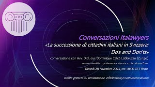 La successione di cittadini italiani in Svizzera