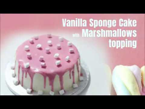 Vanilla sponge cake recipe| Whipping cheese cream frosting| Marshmallow topping|#soft & tasty #key 6