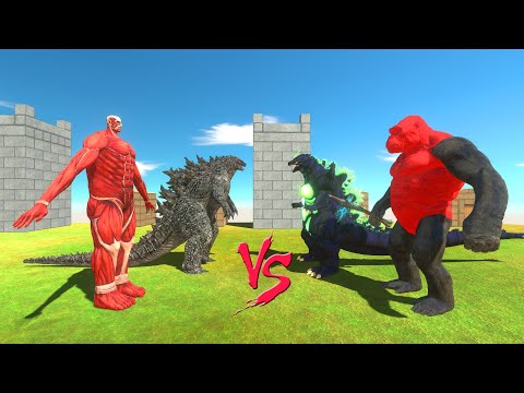 GODZILLA 2021 + COLOSSAL TITAN VS SUPER GODZILLA + KING KONG - Animal Revolt Battle Simulator