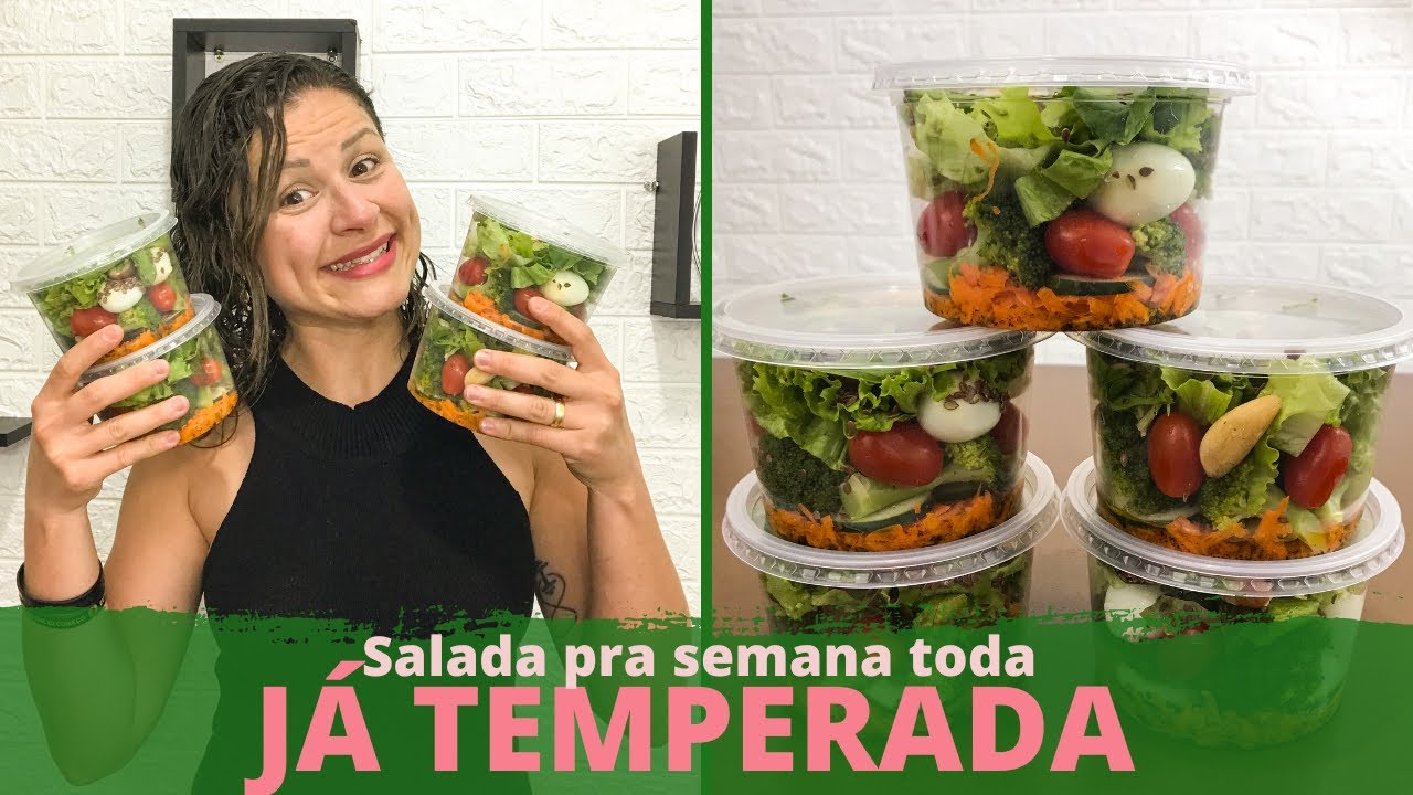 COMO FAZER SALADA DE POTE TEMPERADA PRA SEMANA TODA | Dica prática e saudável