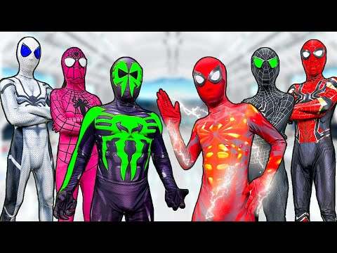 TEAM SPIDER-MAN vs ALIEN SUPERHERO | Rescue White Hero from Bad Alien ( Live Action ) - Bunny Life