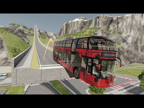 Capsule Bus Jump down the Car Jump arena Map | BeamNG.drive