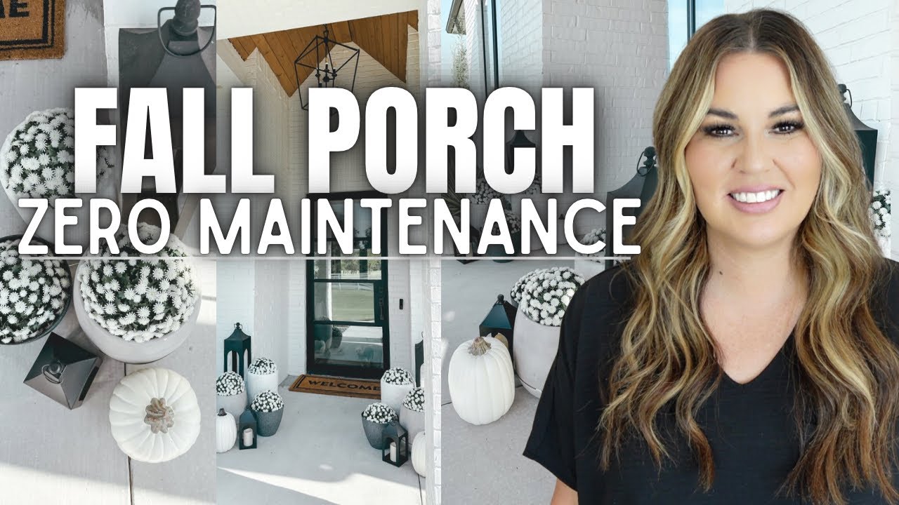 FALL FRONT PORCH DECORATING 2024 | ZERO MAINTENANCE FALL FRONT PORCH DECOR | FALL DECORATE WITH ME