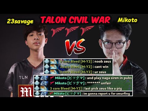 23savage vs Mikoto ChYuan - 12K MMR Talon Civil War Trash Talk Dota 2 pro Gameplay
