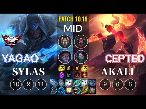 JDG Yagao Sylas vs Cepted Akali Mid - KR Patch 10.18
