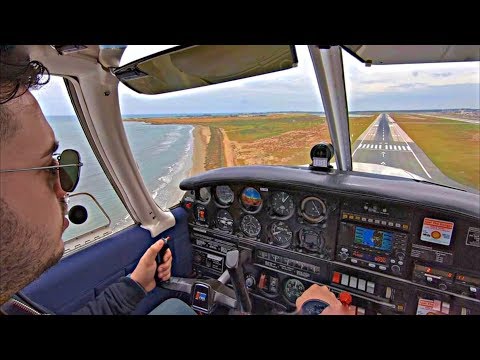 Piper PA28 Cherokee | SHORT FINAL & Cockpit Landing at LCA Airport | Cockpit View & ATC
