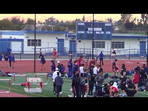JVB 300m Hurdles vs Servite & Rosary 3-7-18 - Los Alamitos Boys