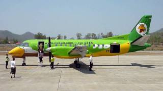 preview picture of video 'Saab 340B , HS-GBB @ Nok Mini , Mae Hong Son Airport , Thailand'