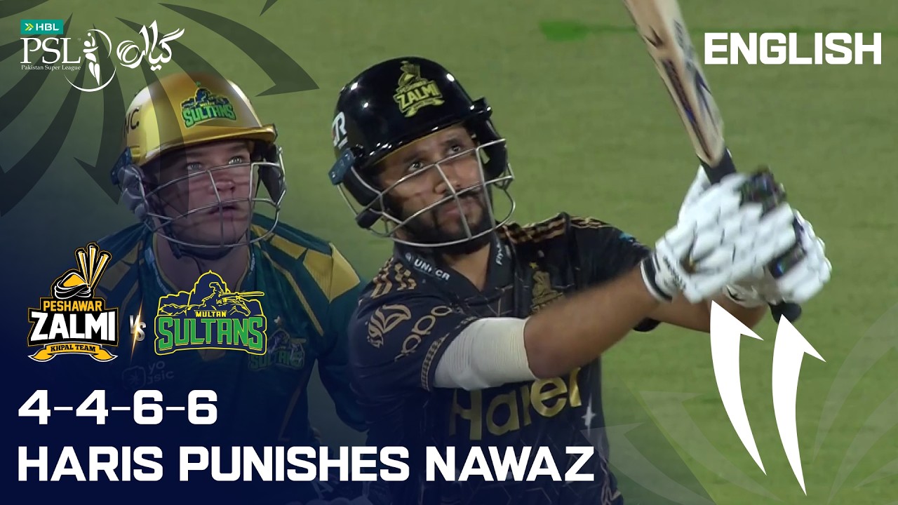 Mohammad Haris vs Mohammad Nawaz 🔥 | Multan vs Peshawar | English | Match 22 | HBL PSL 11 | MZB1K