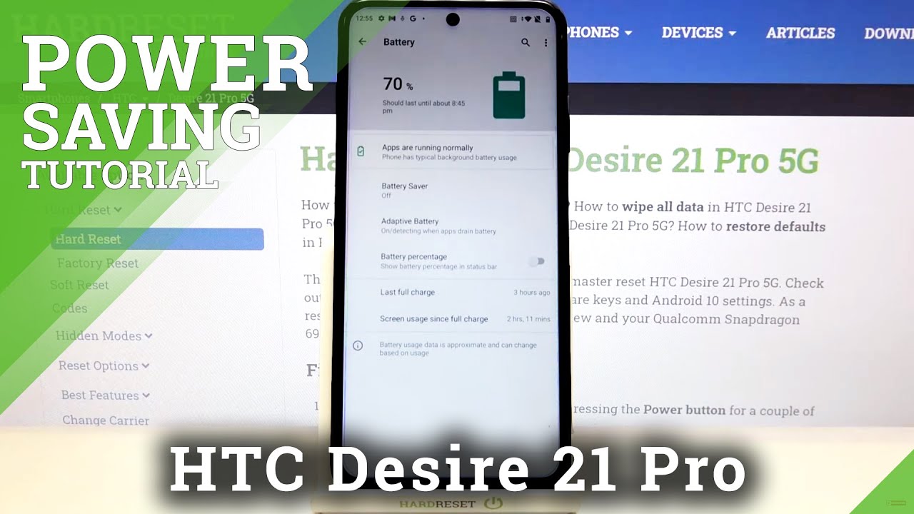 How to Enable Battery Percentage in HTC Desire 21 Pro 5G – Battery Level