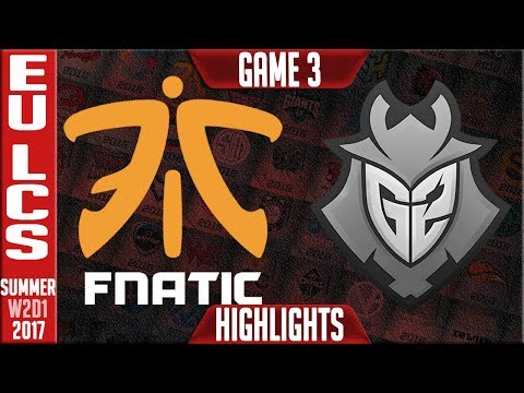 Fnatic vs G2 Esports Game 3 Highlights | EU LCS Week 2 Day 1 Summer 2017 | FNC vs G2 G3