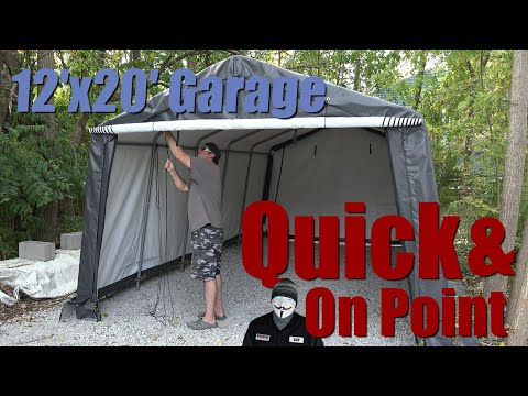 Harbor Freight 12x20 Garage Assembly Truck SUV 12'x20' CoverPro Portable Shed Setup Car 12 Ft.x20 Ft
