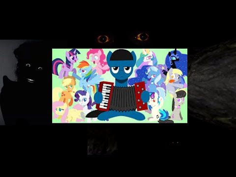 Brony Polka Animated but every "you" is replaced with a creepy image with minecraft cave sounds