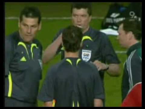 Denmark - Sweden. Referee attacked. Euro2008 Qualify.