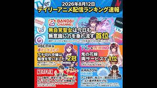 2026/08/12 - Daily SVOD Anime Ranking｜水曜日にアニメランキングが豹変する理由