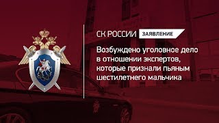Возбуждено уголовное дело в отношении экспертов, которые признали пьяным шестилетнего мальчика