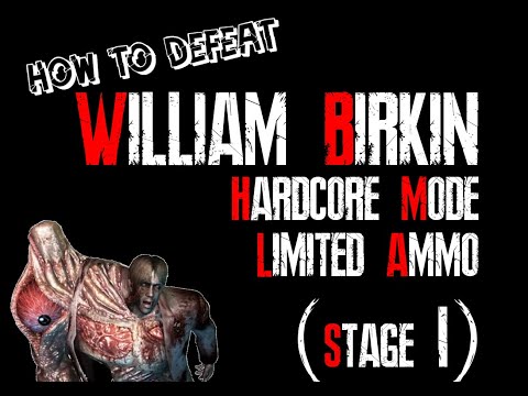 How to Defeat William Birkin Stage 1 Hardcore Mode (G Stage 1) Limited Ammo Resident Evil 2 Remake