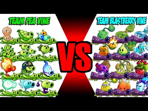 PEA & Pea Vine Vs PULT & Blastberry Vine - Who Will Win? - PvZ 2 Team Plant Vs Team Plant