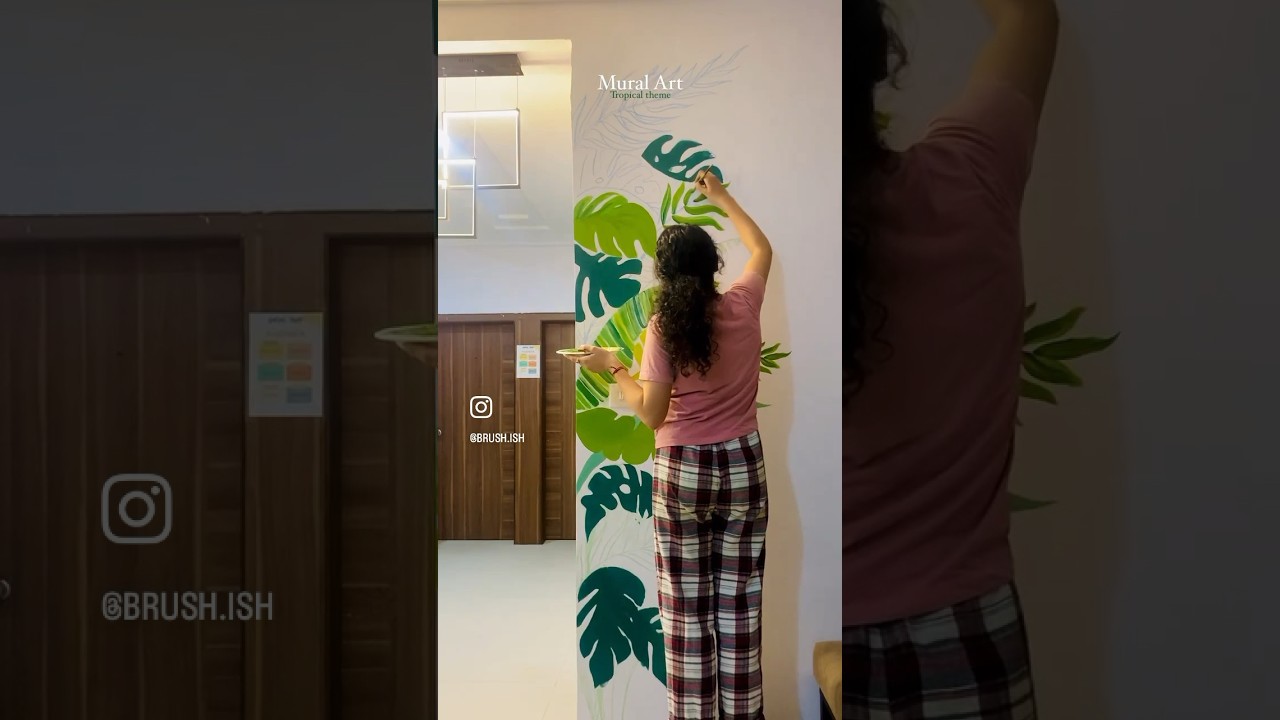 Tropical wall art part -2 #mural #wallart #interiordesign #artist #walldecor #homedecor