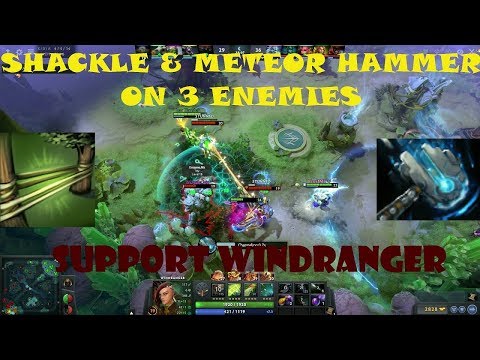 Support Windranger Two-Hero Shackleshot & Meteor Hammer On 3 Enemies