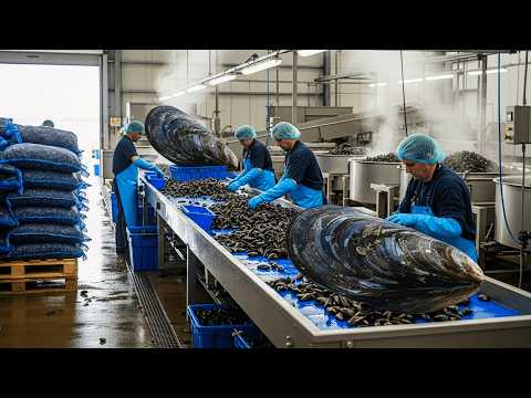 How Thousands of Tons of Mussels Are Harvested 🛥️ — The Full Industrial Process Tour