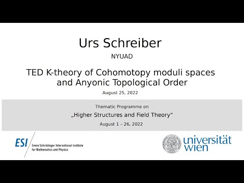 Urs Schreiber - TED K-theory of Cohomotopy moduli spaces and Anyonic Topological Order