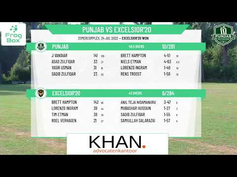 Topklasse Play Off - Round 11 - Punjab v Excelsior'20