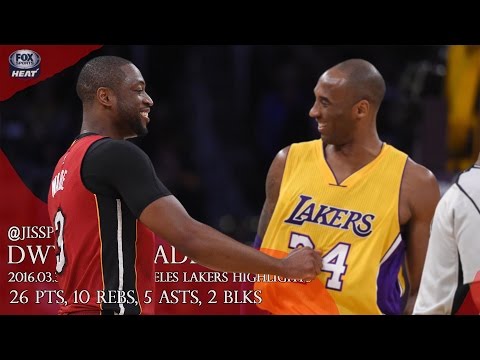 2016.03.30 at Los Angeles Lakers Dwyane Wade Highlights, 26 pts, 10 rebs