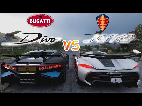 Bugatti Divo W16 vs Koenigsegg Jesko V8 [DRAG RACE][TOP SPEED][FH5]