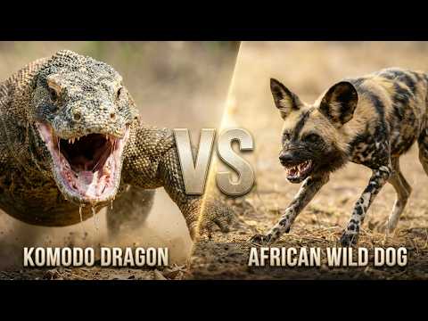 Überleben in der Wildnis: Konfrontation zwischen Komodowaran und Afrikanischem Wildhund