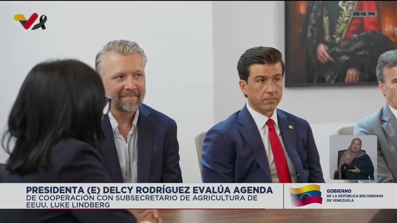 Delcy Rodríguez se reunió con subsecretario de agricultura de Estados Unidos, Luke Lindberg