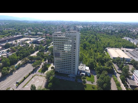 Zaharna Fabrika, Antim Tower, railway cars and ruins of old factories - filmed with a drone
