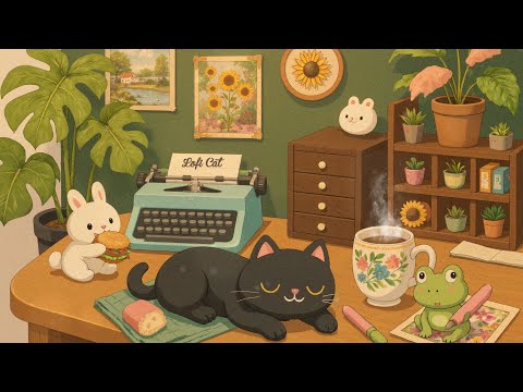 Coffee Cat 📚 Summer Lofi hip hop ✨ Lo-fi Beats for Study, Focus