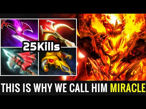 Reason Why We Call Him Miracle [Shadow Fiend] Brutal Damage 25Kills Unkillable Boss 7.24 Dota 2