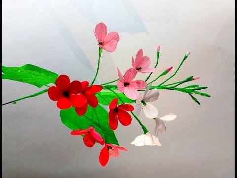 How to make Paper Flowers Rangoon Creeper \ Combretum Indicum (flower # 141)