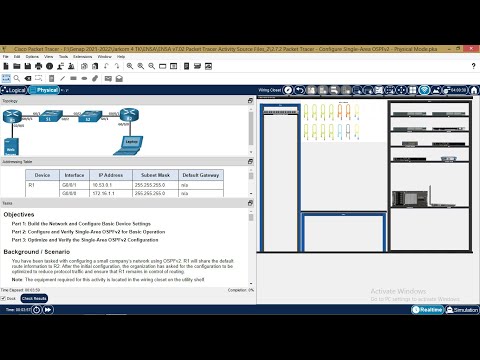 2.7.2 Packet Tracer-Configure Single Area OSPFv2   Physical Model