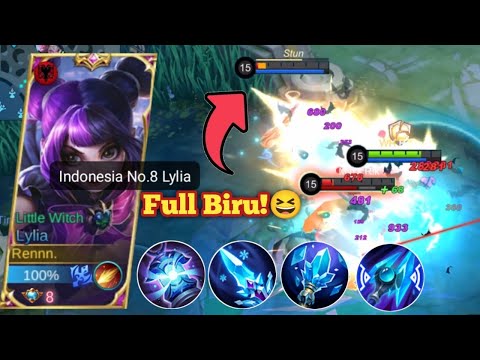 LYLIA PAKE FULL ITEM BIRU!😆 BISA ULTI TERUS, NONSTOP SPAM SKILL 2🤣 LYLIA GAMEPLAY - MOBILE LEGENDS