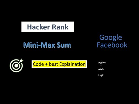 Mini Max Sum Hackerrank Solution Best Explanation Python
